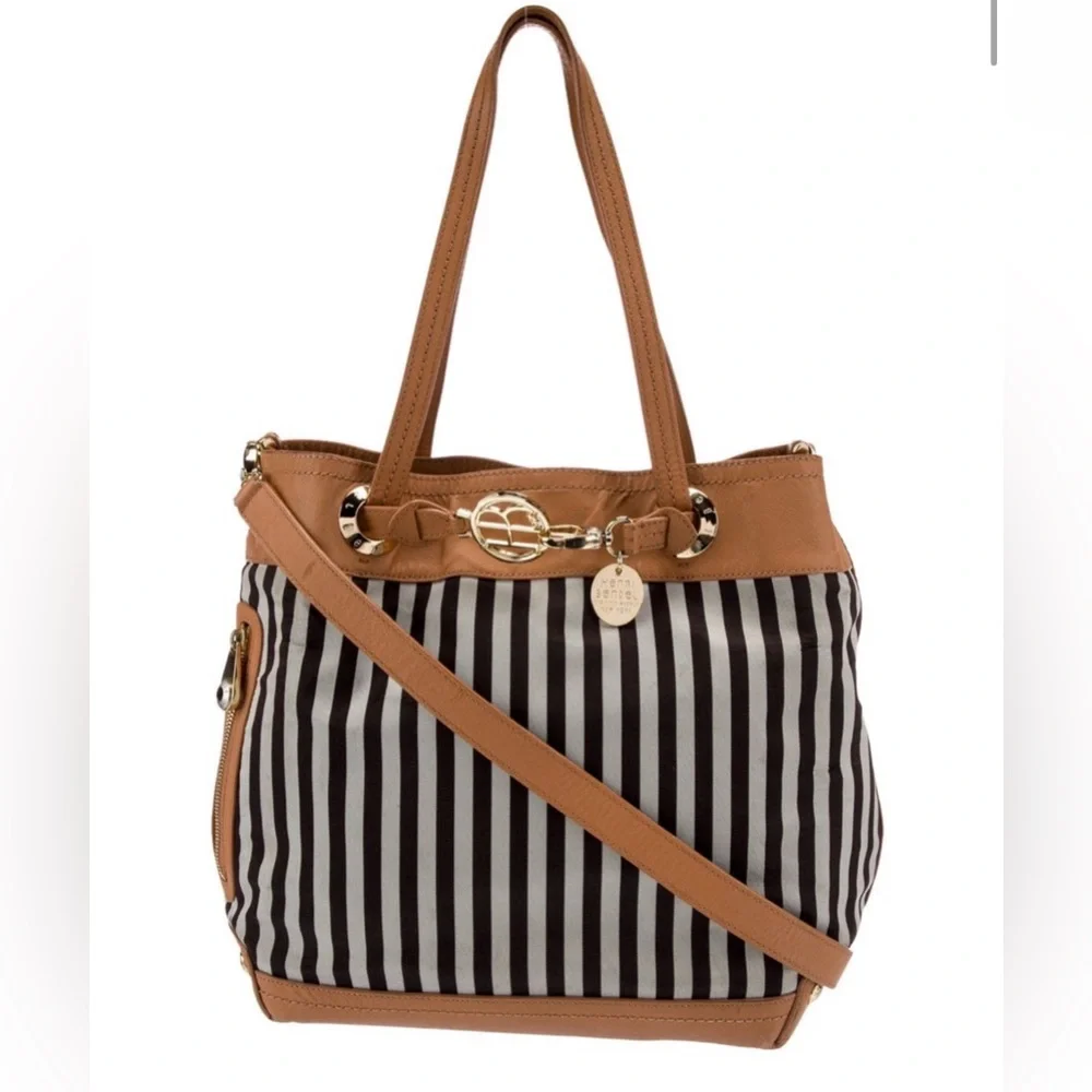 Henri Bendel Centennial Signature Stripe Bucket Crossbody w/ dustbag